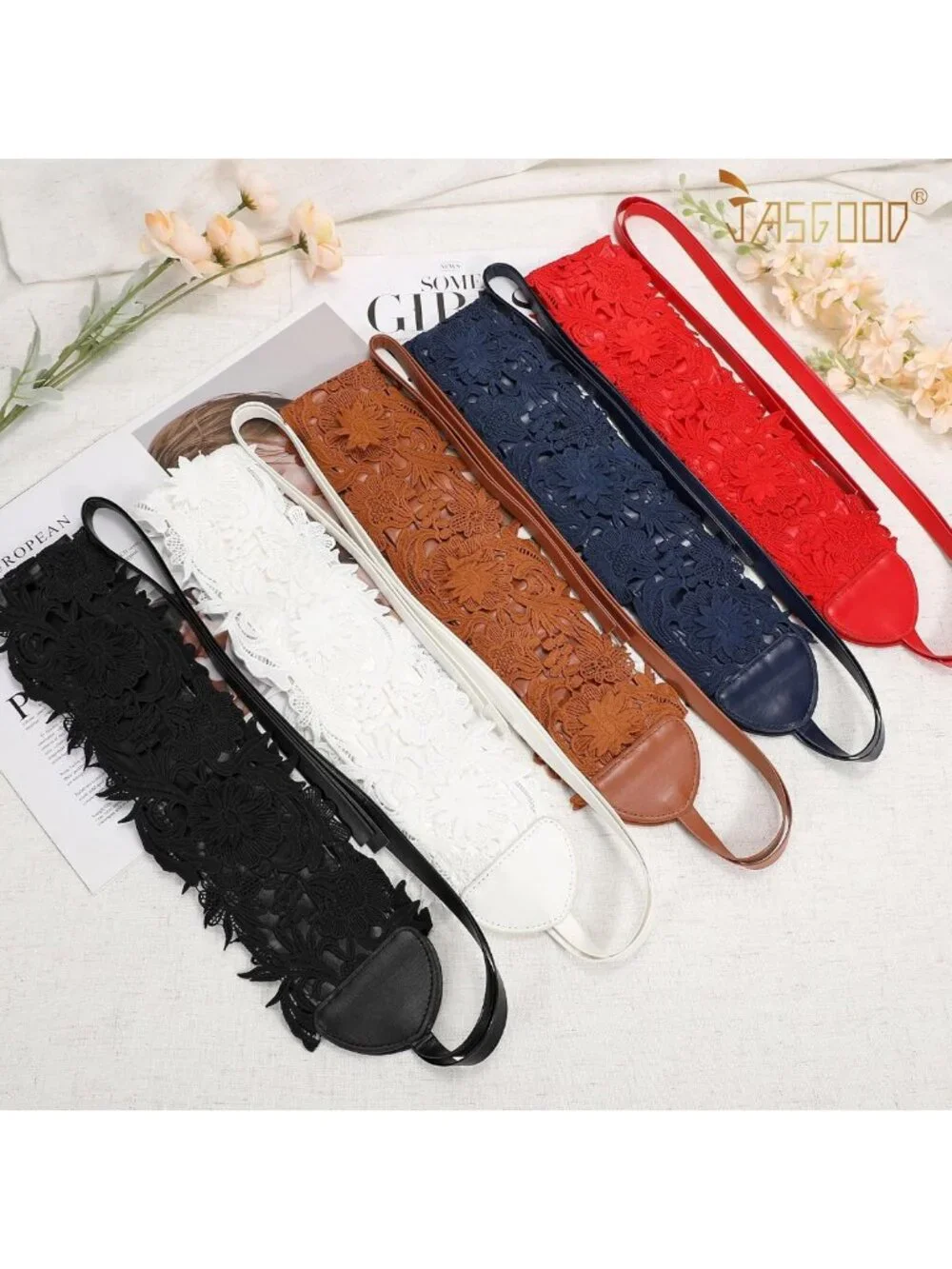 Lace Waist Belt for Women - Corset Cinch Wide Obi Belt, Bowknot Wrap, Boho Style